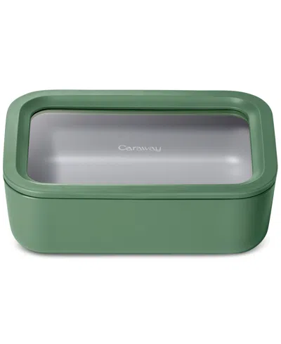Caraway 6.6-cup Glass Food Storage Container & Lid In Sage