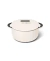 Caraway Cast Iron 6.5-quart Dutch Oven With Flat Lid In Cream
