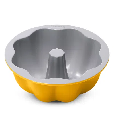 Caraway Ceramic Nonstick Fluted Cake Pan In Yellow