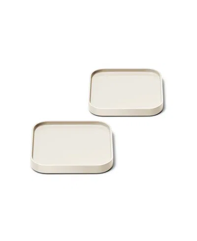 Caraway Ceramic-coated 2-piece Spoon Rest Set In Cream
