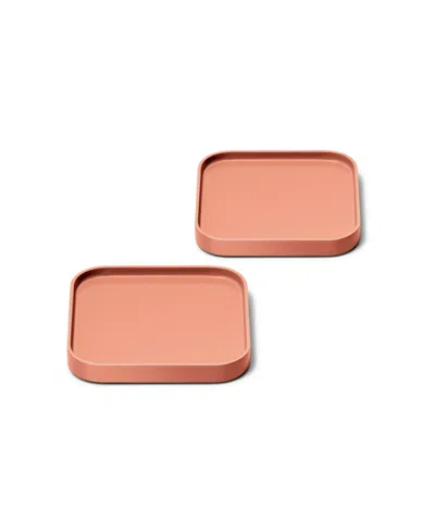 Caraway Ceramic-coated 2-piece Spoon Rest Set In Orange