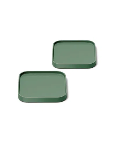 Caraway Ceramic-coated 2-piece Spoon Rest Set In Green