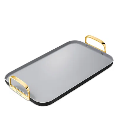 Caraway Double Burner Griddle With Gold Handles In Black