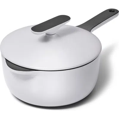 Caraway Enameled Cast Iron 1.8-quart Mini Sauce Pan With Lid In White