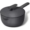 Caraway Enameled Cast Iron 1.8-quart Mini Sauce Pan With Lid In Black