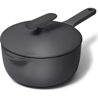 Caraway Enameled Cast Iron 1.8-quart Mini Sauce Pan With Lid In Black