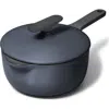 Caraway Enameled Cast Iron 1.8-quart Mini Sauce Pan With Lid In Blue