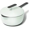 Caraway Enameled Cast Iron 1.8-quart Mini Sauce Pan With Lid In Green