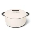 Caraway Cast Iron 6.5-quart Dutch Oven With Flat Lid In Cream