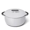 Caraway Enameled Cast Iron 6.5 Qt Dutch Oven With Flat Lid In White