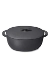 Caraway Enameled Cast Iron 8.5-quart Oval Dutch Oven With Lid In Black