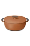 Caraway Enameled Cast Iron 8.5-quart Oval Dutch Oven With Lid In Brown