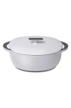 Caraway Enameled Cast Iron 8.5-quart Oval Dutch Oven With Lid In Gray