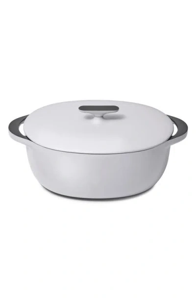 Caraway Enameled Cast Iron 8.5-quart Oval Dutch Oven With Lid In Gray