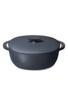Caraway Enameled Cast Iron 8.5-quart Oval Dutch Oven With Lid In Gray