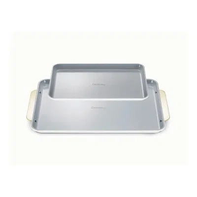 Caraway Iconics Nonstick Ceramic Baking Sheet Duo, White/gold In White,gold