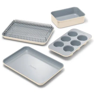 Caraway Mini Bakeware Set W/ Storage Organizer, Cream