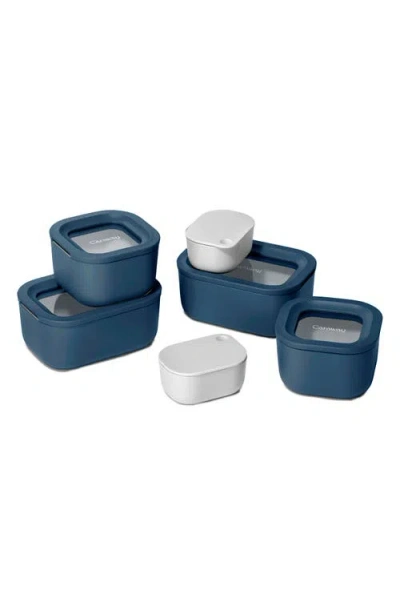 Caraway Mini Glass Food Storage 11-piece Set In Blue