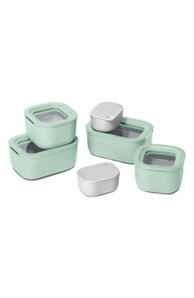 Caraway Mini Glass Food Storage 11-piece Set In Green