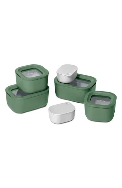 Caraway Mini Glass Food Storage 11-piece Set In Green