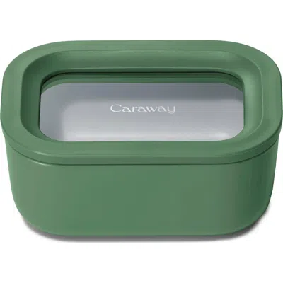 Caraway Mini Rectangle Glass Food Storage Container In Green