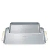 Caraway Non-stick Ceramic Baking Sheet Duo With Gold Handles In Gray