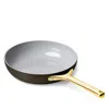 Caraway Non-stick Ceramic Fry Pan With Gold Handles In Black