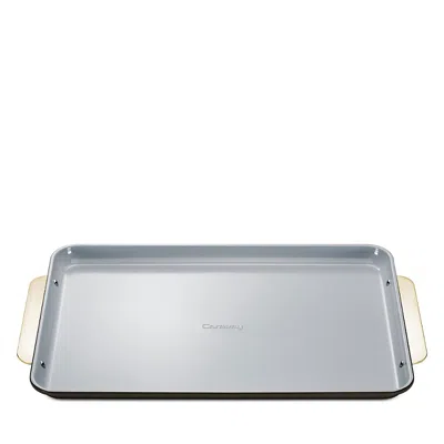 Caraway Non-stick Ceramic Large Baking Sheet With Gold Handles In Gray