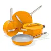 Caraway Non-toxic Ceramic Non-stick Cookware 7-piece Set In Marigold