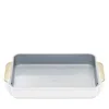 Caraway Nonstick Ceramic Brownie Pan With Gold Handles In White