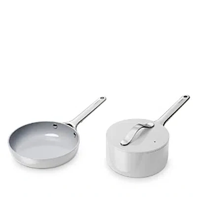 Caraway Nonstick Ceramic Mini Fry Pan & Mini Sauce Pan Set In Silver