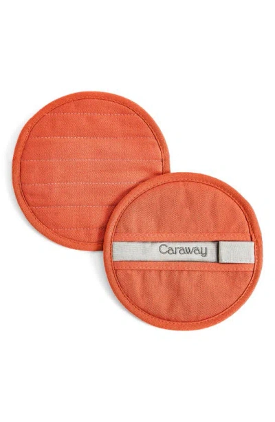Caraway Set Of 2 Cotton Potholders In Perracotta