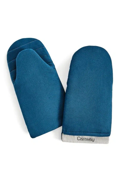 Caraway Set Of 2 Oven Mitts In Navy