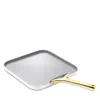 Caraway Square Flat Griddle With Gold Handles In White
