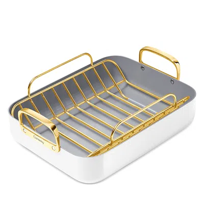 Caraway Square Roasting Pan With Rack In White
