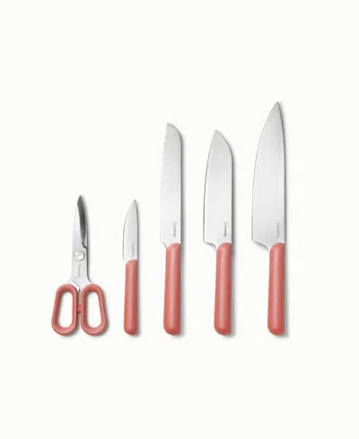 Caraway Stainless Steel 5 Piece Knife Set In Perracotta