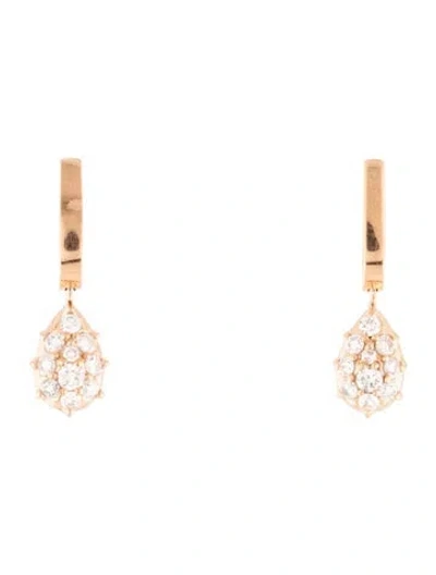 Pre-owned Carbon & Hyde 14k Diamond Drop Huggie Earrings In Multicolor