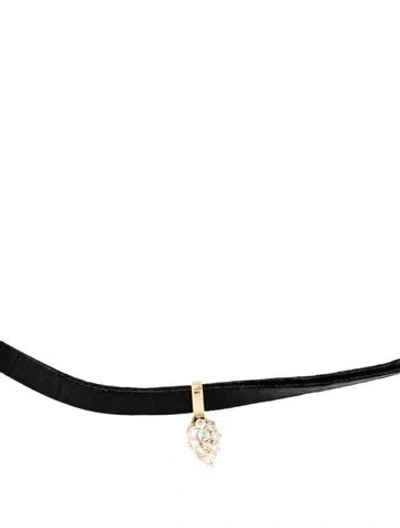Pre-owned Carbon & Hyde 14k Diamond Pasha Hyde Choker Necklace, 13.75" In Black