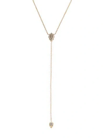 Pre-owned Carbon & Hyde 14k Diamond Stella Lariat Necklace, 16.5" In Multi