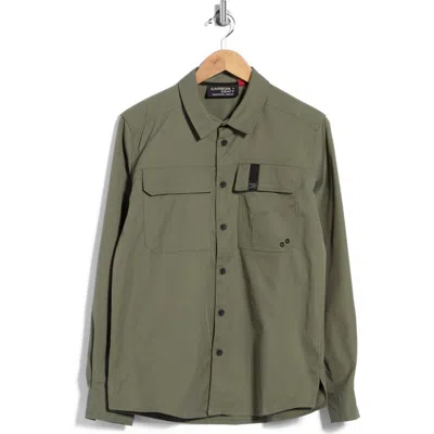 Carbon + Craft Double Pocket Utility Shirt In Olive