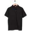 Carbon + Craft Grid Jacquard Polo In Black