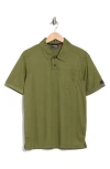 Carbon + Craft Grid Jacquard Polo In Green