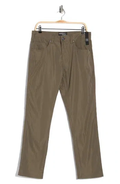 Carbon + Craft Water Resistant Five-pocket Utility Pants In Green