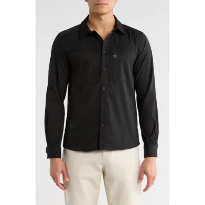 Carbon + Craft Water Resistant Technical Button-up Shirt In Black