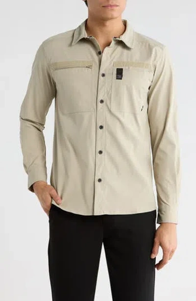 Carbon + Craft Water Resistant Technical Button-up Shirt In Brown