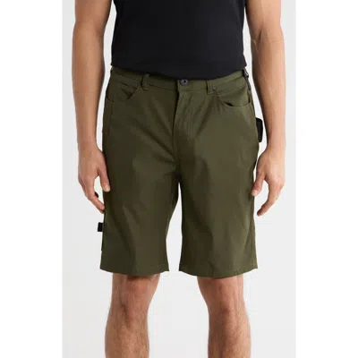 Carbon + Craft Water Resistant Technical Carpenter Shorts In Green