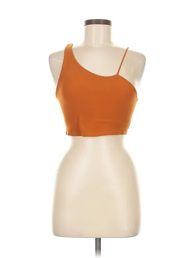 Pre-owned Carbon Tank Top Orange Strapless Neckline Tops