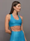 Carbon38 Action Bra 2.0 In Croc Takara Shine In Enamel Blue