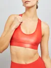 Carbon38 Action Bra 2.0 In Takara Shine - Artisanal Red