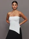 Carbon38 Asymmetrical Sweater Top In Ivory